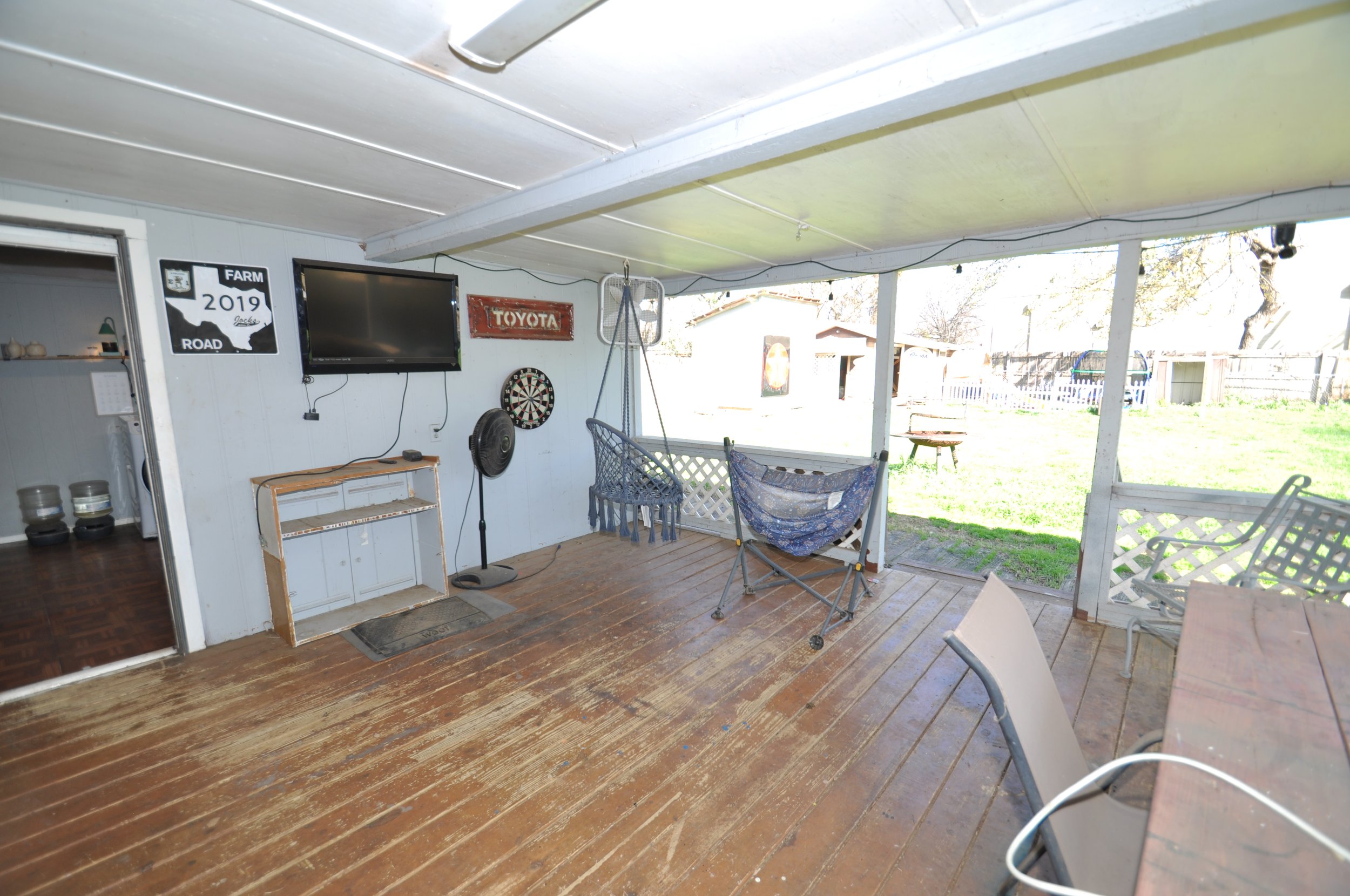 Back porch showing door to utility room