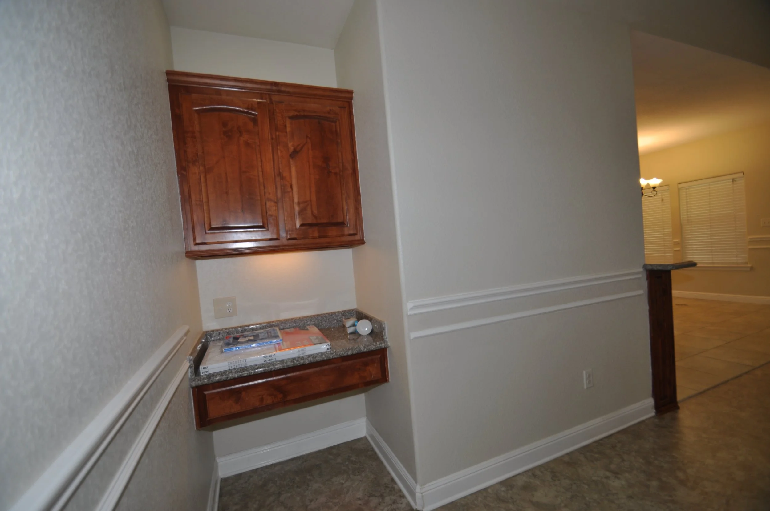 Desk with lighting and power