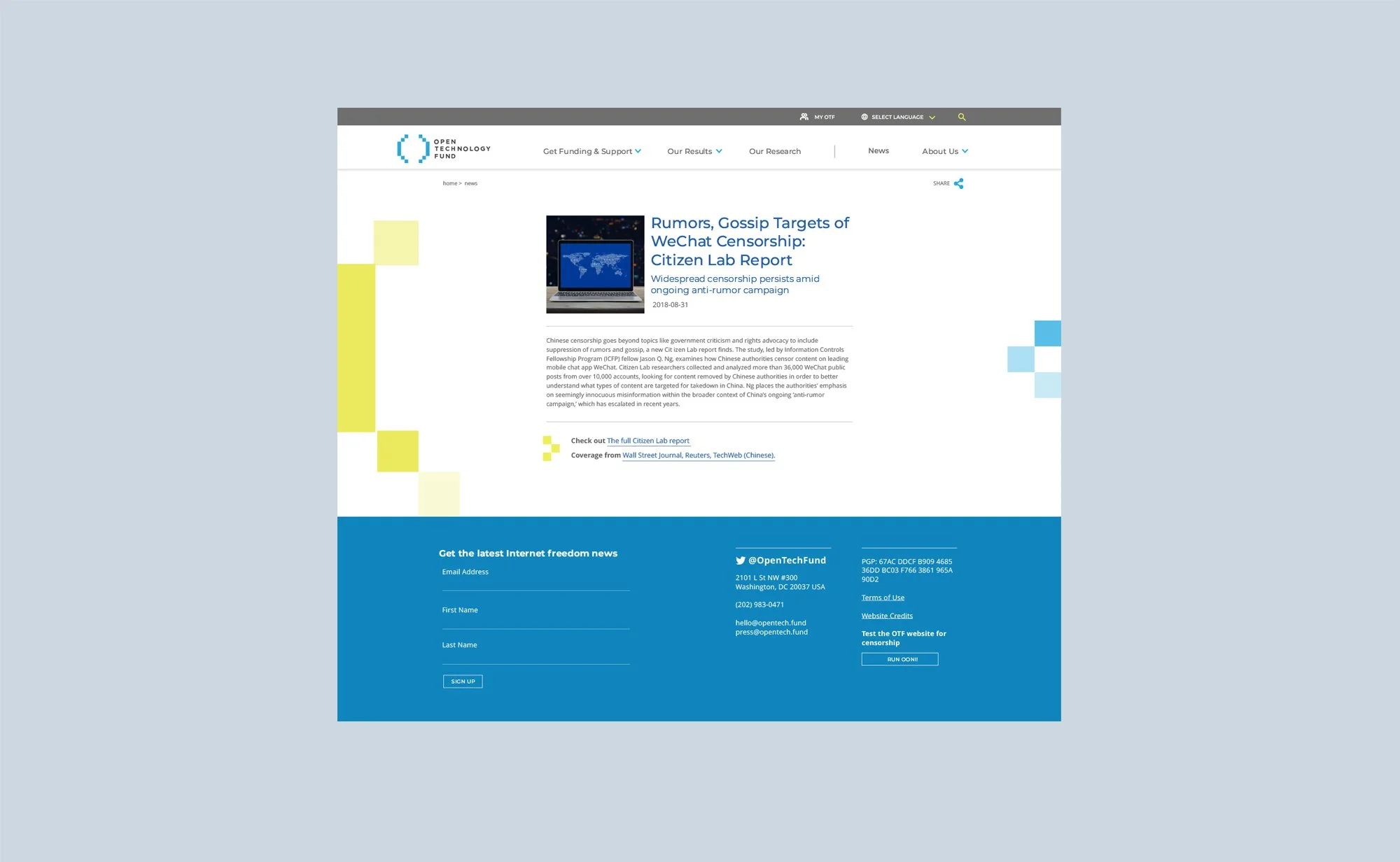 content detail page