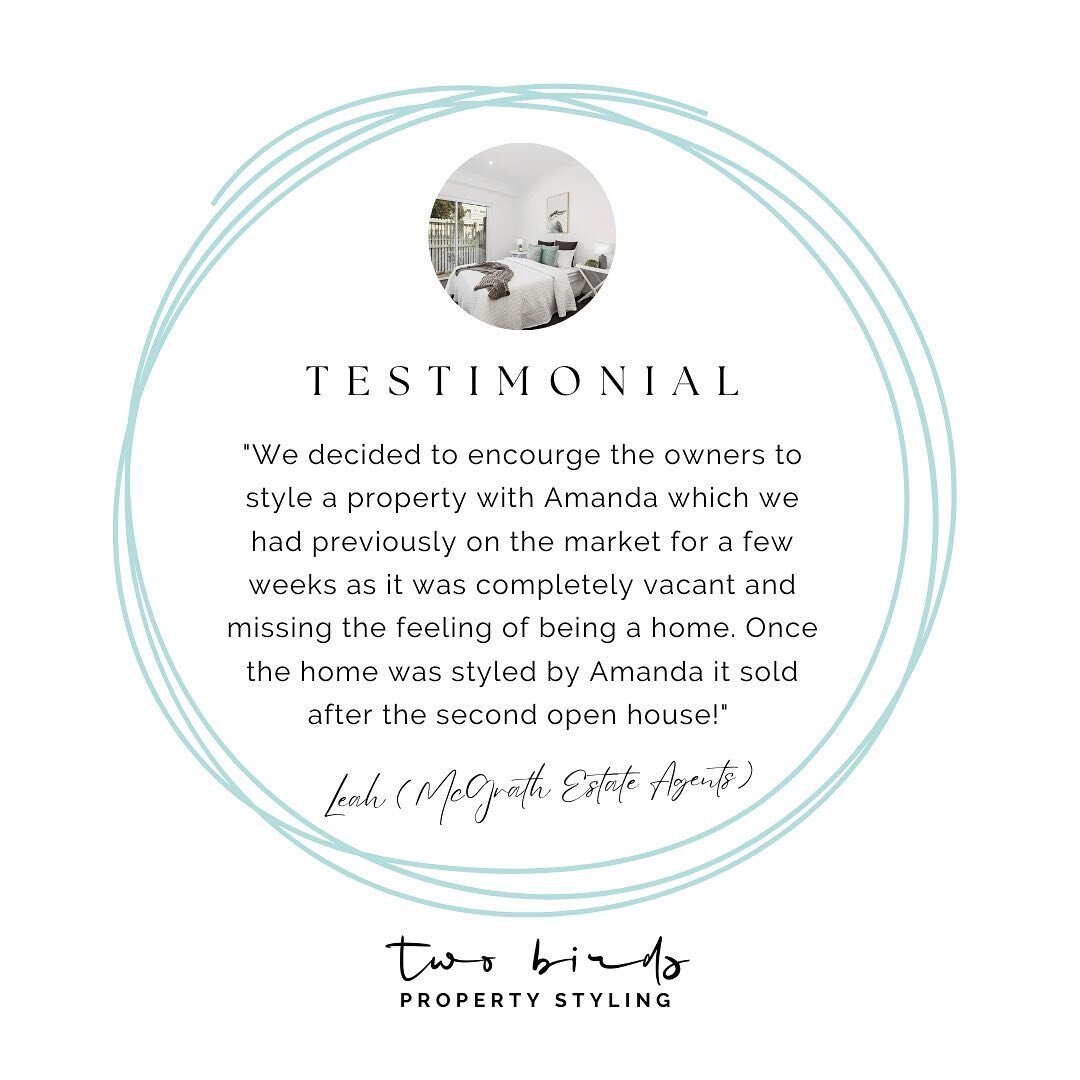 What great feedback from @mcgrathestateagents 👏👏

Amanda is our wonderful operations manager and lead stylist at Two Birds Property Styling 👊 

If you would like to enhance the appeal of your property through our stylish transformations, contact u