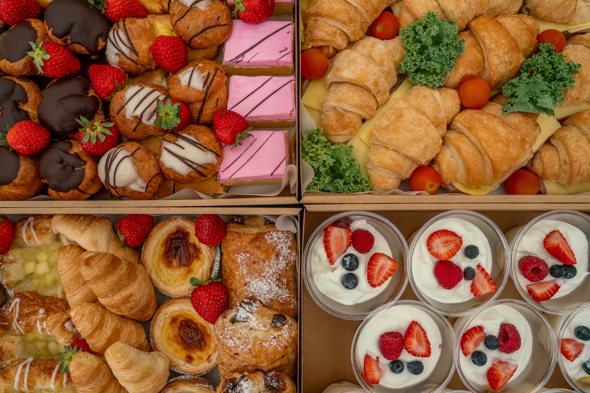✨ Hosting made easy with our freshly prepared in-store platters! ✨
Perfect for meetings, brunches, or any special occasion. 

Choose from:
🥐 Ham &amp; Cheese Croissant Platter
🍓 Seasonal Yoghurt Box
🍰 Petit Four Platter
🥮 Danish Pastry Platter
✨p