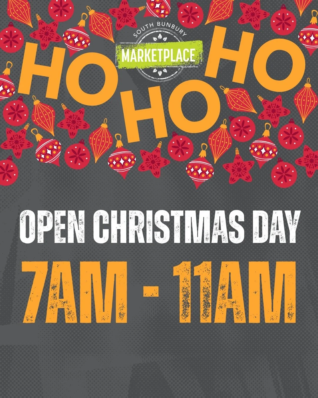 Wishing you a very Merry Christmas from the entire team at South Bunbury Marketplace! 

We are open this morning from 7am - 11am for all your last-minute items. 

 #southbunburymarketplace #sbmarketplace #yourlocalmarketplace #supportlocal #themarket