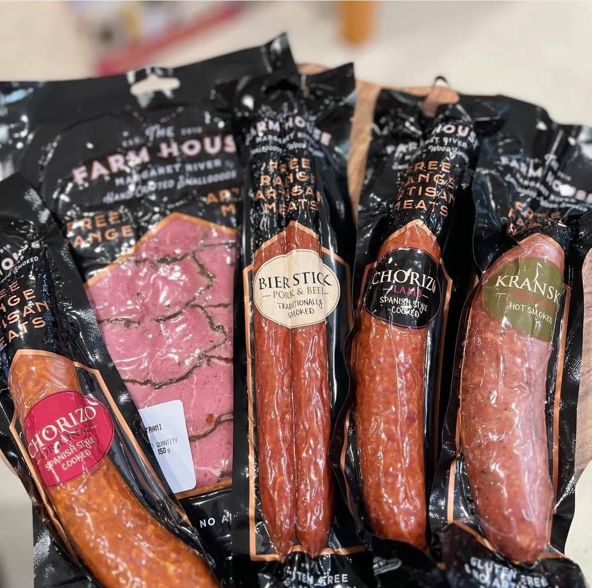 Indulge in the finest flavors from The Farm House Margaret River!

Their Free Range Artisan Meats are perfect for creating the ultimate charcuterie board that will impress your guests and delight your taste buds.

What's on the board?
Chorizo: Bold a