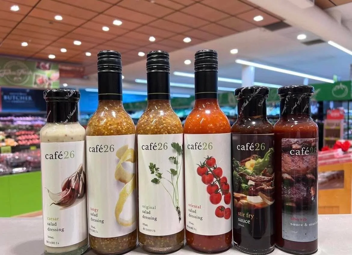 The Caf&eacute; 26 range of full-flavour, preservative-free salad dressings, sauces and marinades. 

Did you know Cafe 26 is a Perth based, family business specialising in flavourful salad dressing, sauces and marinades.

#southbunburymarketplace #sb