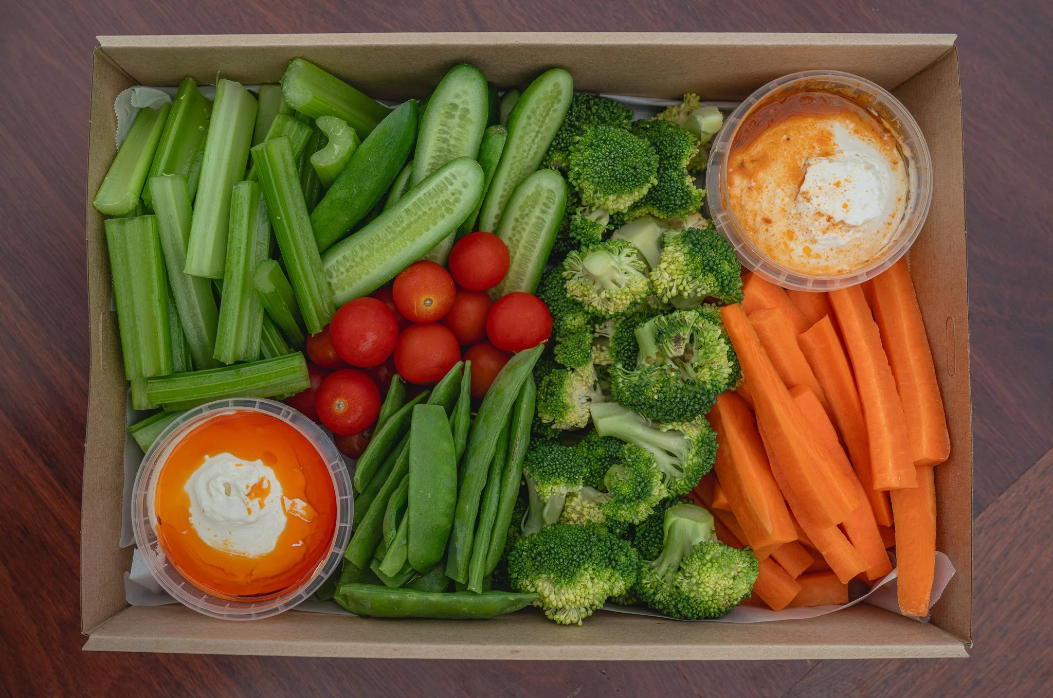 Looking for a fresh crowd-pleaser? 🌿

Our Veggie Platter &ndash; includes carrot, broccoli, capsicum, cherry tomatoes, baby cucumbers, celery &amp; snow peas, plus 2 dips.

Perfect for meetings, events and entertaining.

Order online: www.southbunbu