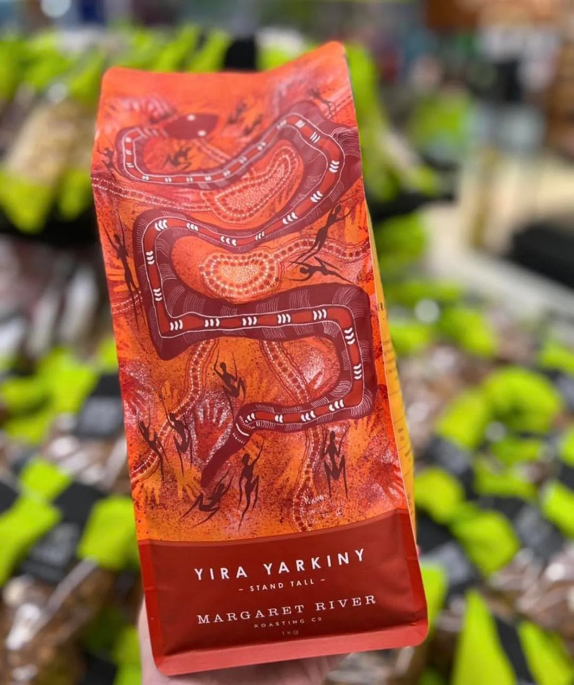 Margaret River Roasting Co Yira Yarkiny.

Taste the heart of Australia - inspired by resilient indigenous culture, striking landscapes, and the unstoppable force of nature.

Pick up a 1kg or 250g bag of locally roasted coffee beans.

#southbunburymar
