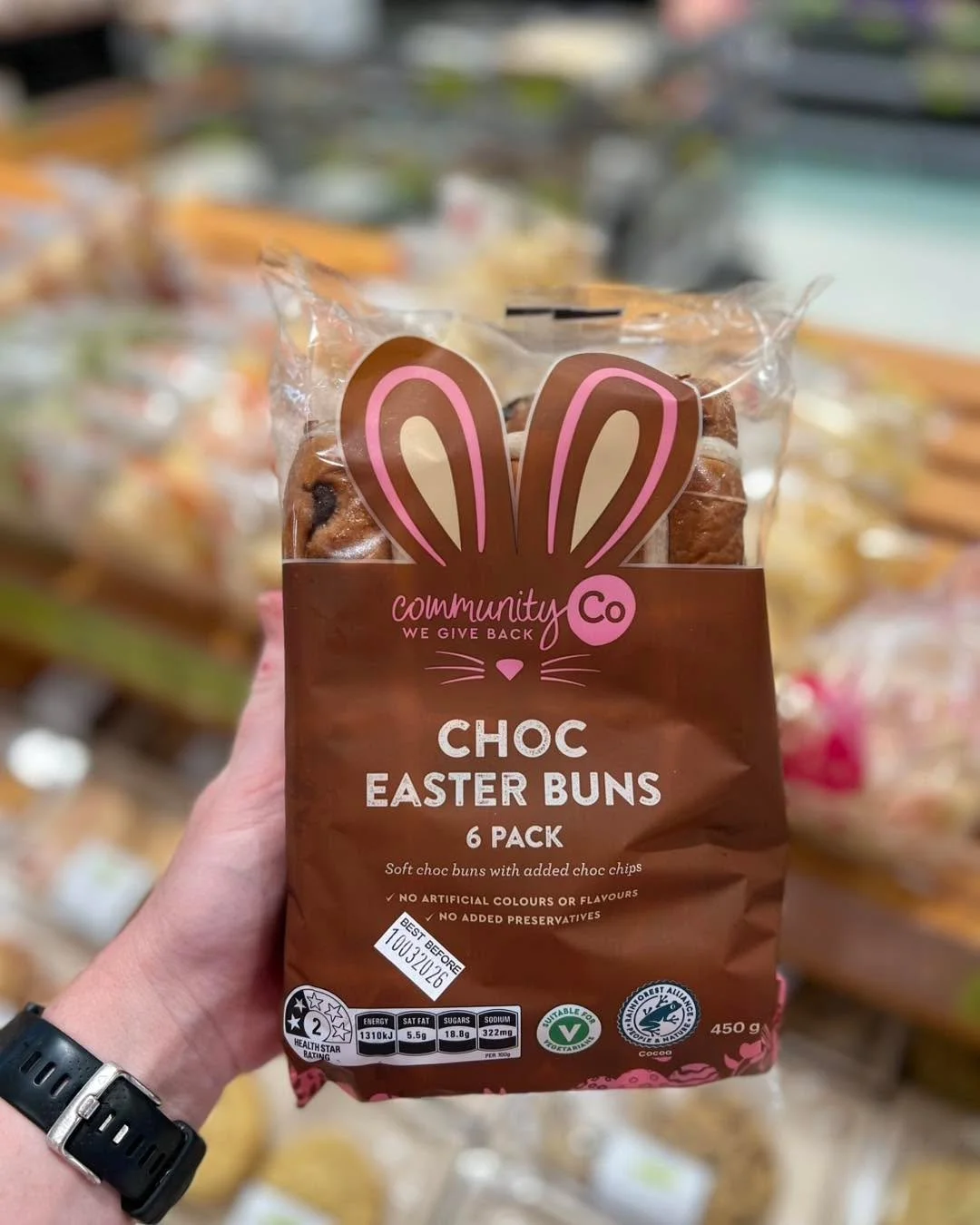 Say hello to Community Co chocolate hot cross buns 🍫✨

These soft, fluffy buns are loaded with rich chocolate &mdash;perfect for Easter indulgence 🤎

Grab yours in-store while they last&hellip; they won&rsquo;t stick around for long