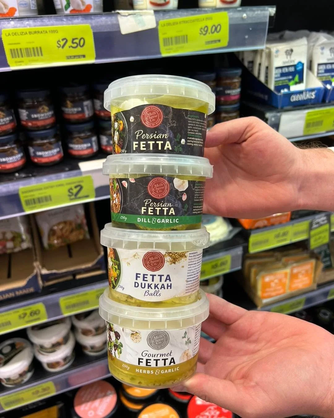 🧀 Taste Test Today! 🧀

Come visit us in store today from 12:00pm &ndash; 1:30pm and sample these delicious feta favourites from Melb Cheese Co:

✨ Persian Fetta
🌿 Dill &amp; Garlic Persian Fetta
🥜 Fetta Dukkah Balls
🧄 Gourmet Fetta Herbs &amp; G