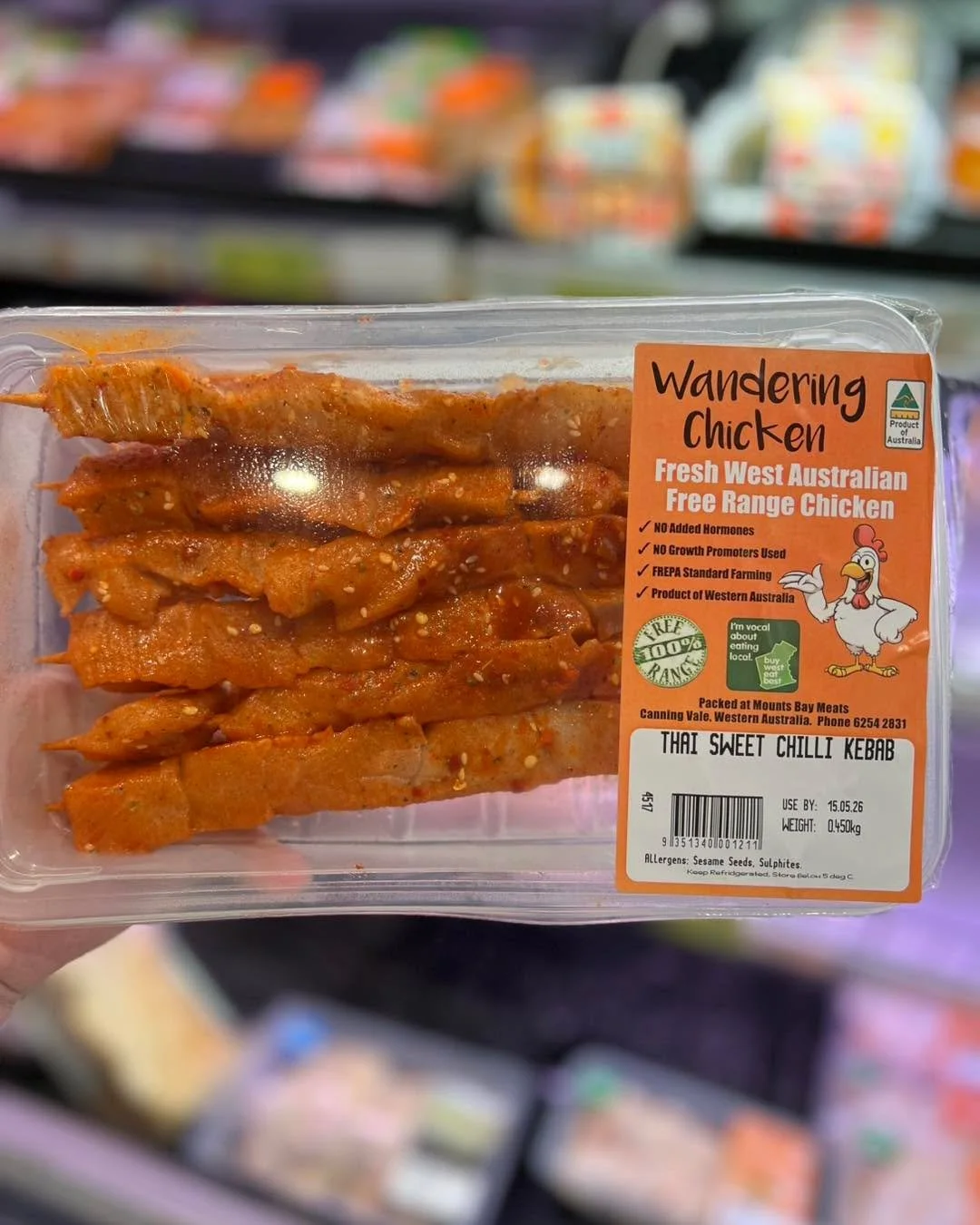 🔥 Taste Test Alert 🔥

Come try these delicious Thai Sweet Chilli Chicken Kebabs at Market Day Today! 🍢🌶️

Fresh WA free-range chicken, packed with flavour and ready for you to sample.

Pop by, grab a taste, and let us know what you think! 😋

#Ta