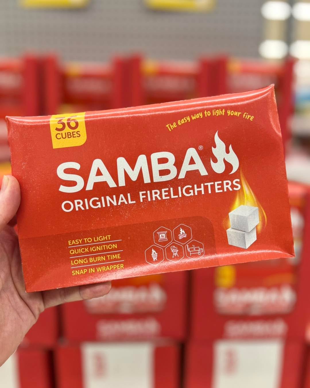 🔥 WEEKEND SUPERSAVER 🔥
SAMBA Original Firelighters &ndash; only $3 each!
This Saturday &amp; Sunday only. 

#southbunburymarketplace #sbmarketplace #themarketplacesouthbunbury