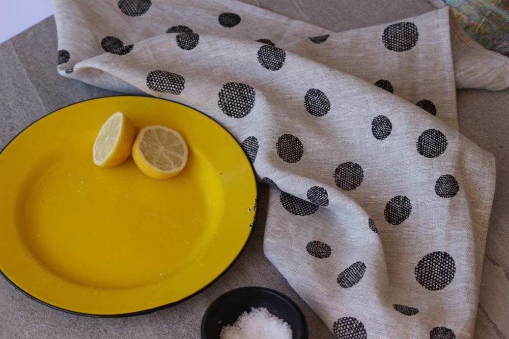 Linen Tea Towel - Black