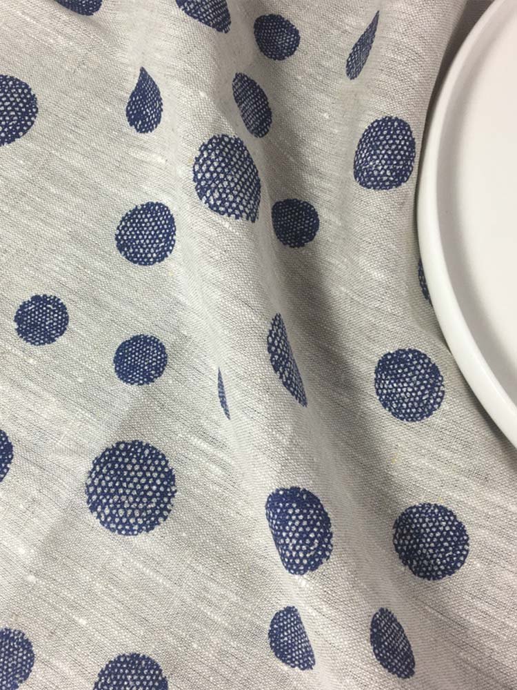 Linen Tea Towel - Blue Spots