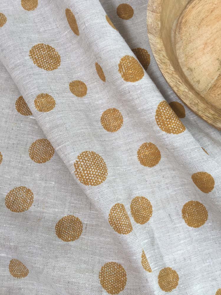Linen Tea Towel - Gold Spots