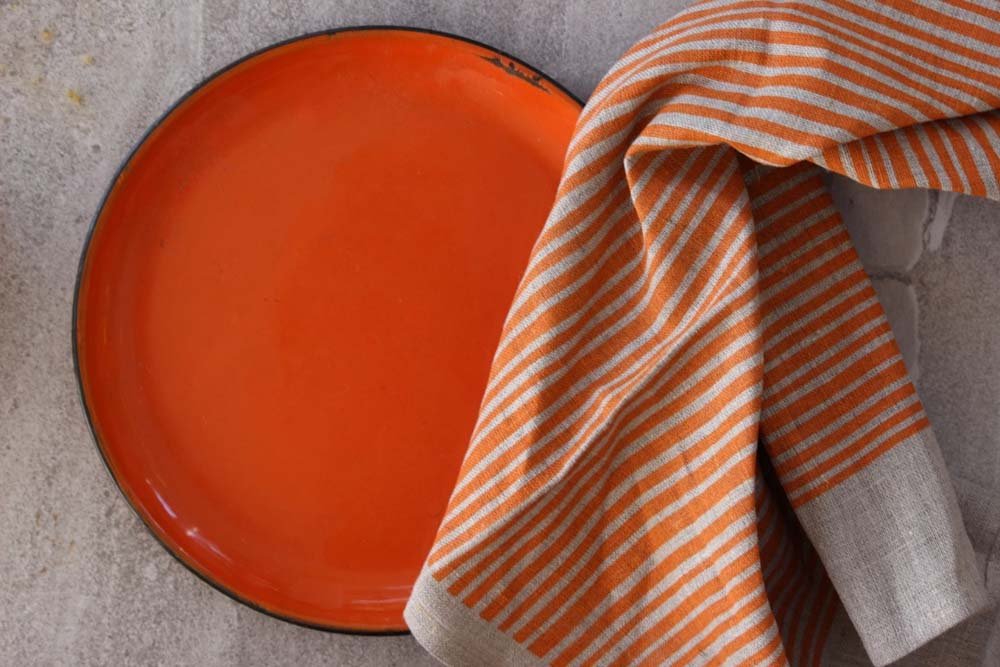 Linen tea towel orange stripes 2.jpg