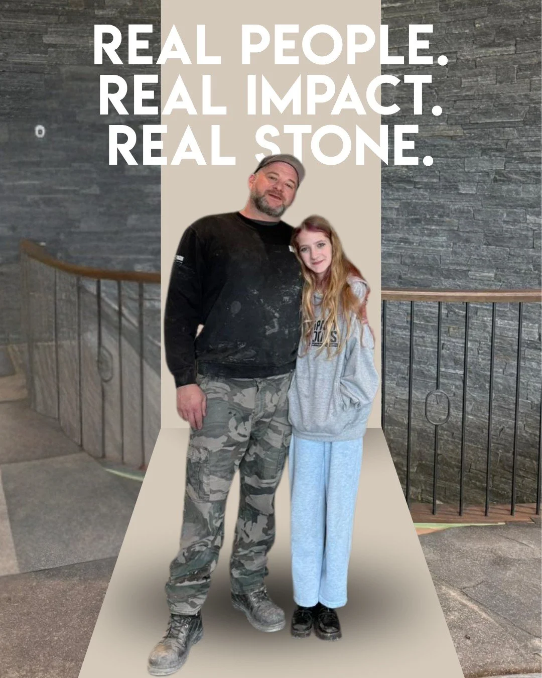 Tony from Granata Masonry doing what he does best, building something solid.

And right beside him, the reason it matters even more.

Because the impact goes beyond the stone.