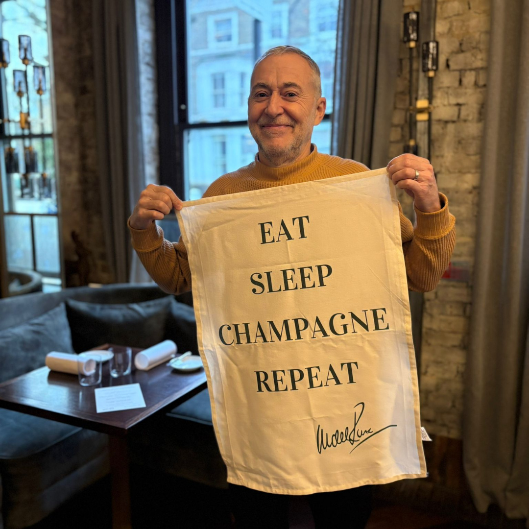 Eat Sleep Champagne Repeat - Michel Roux tea towel