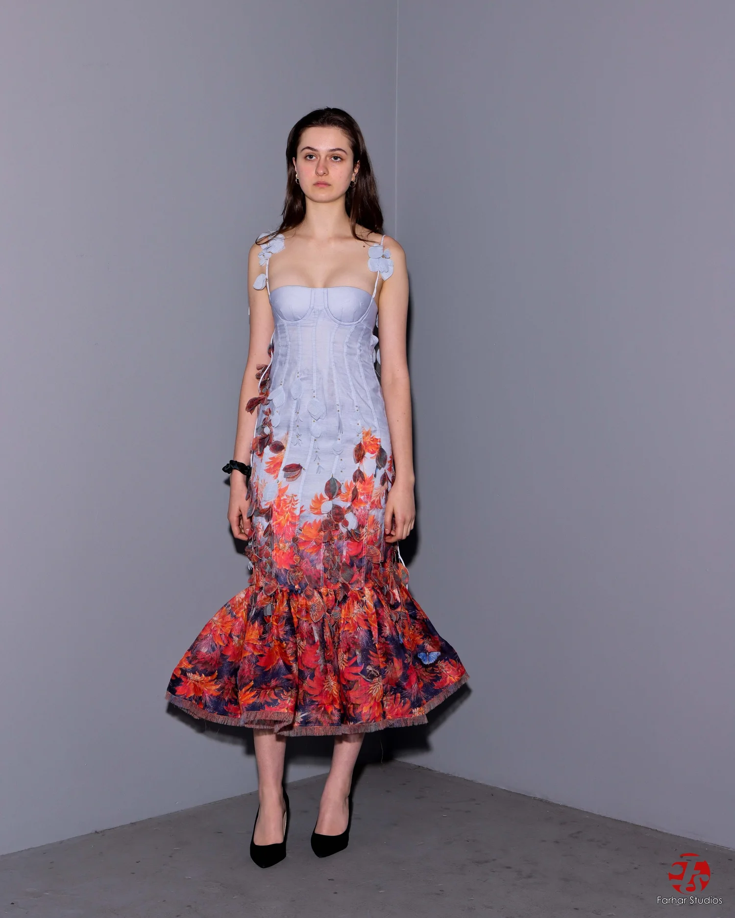 fitted lace wedding dress Blue Floral Tiered Maxi Dress - Floral Dresses main image 1