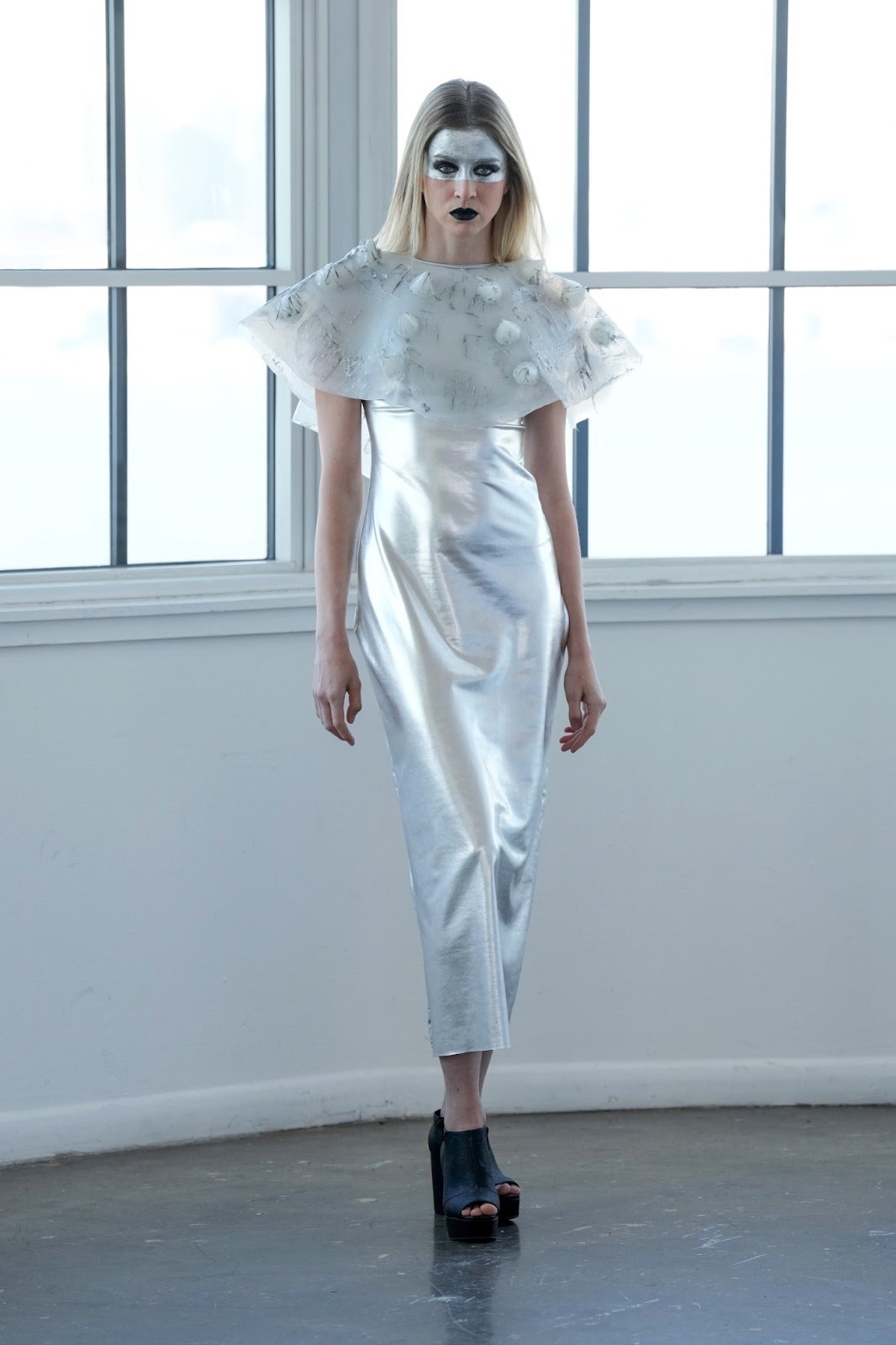 Silver Maxi Dress with Silicone