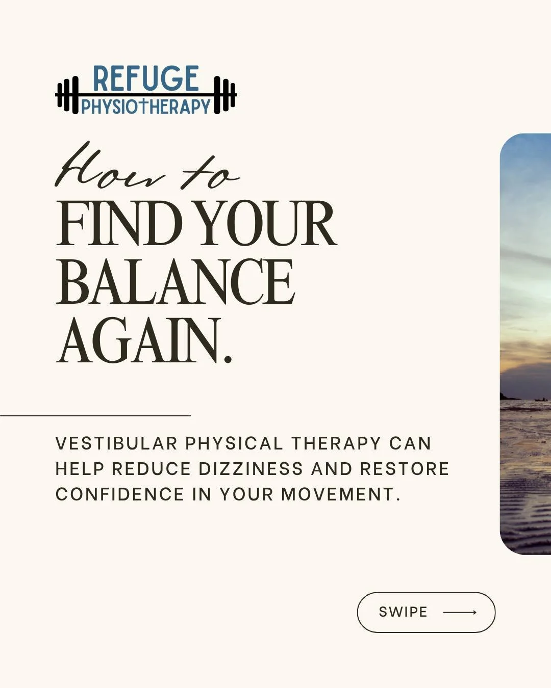 Struggling with dizziness or unsteady movement?
Vestibular Physical Therapy can help you find your balance again.

This carousel breaks down what vestibular therapy is, what causes dizziness, and how targeted PT can retrain your brain and body to mov