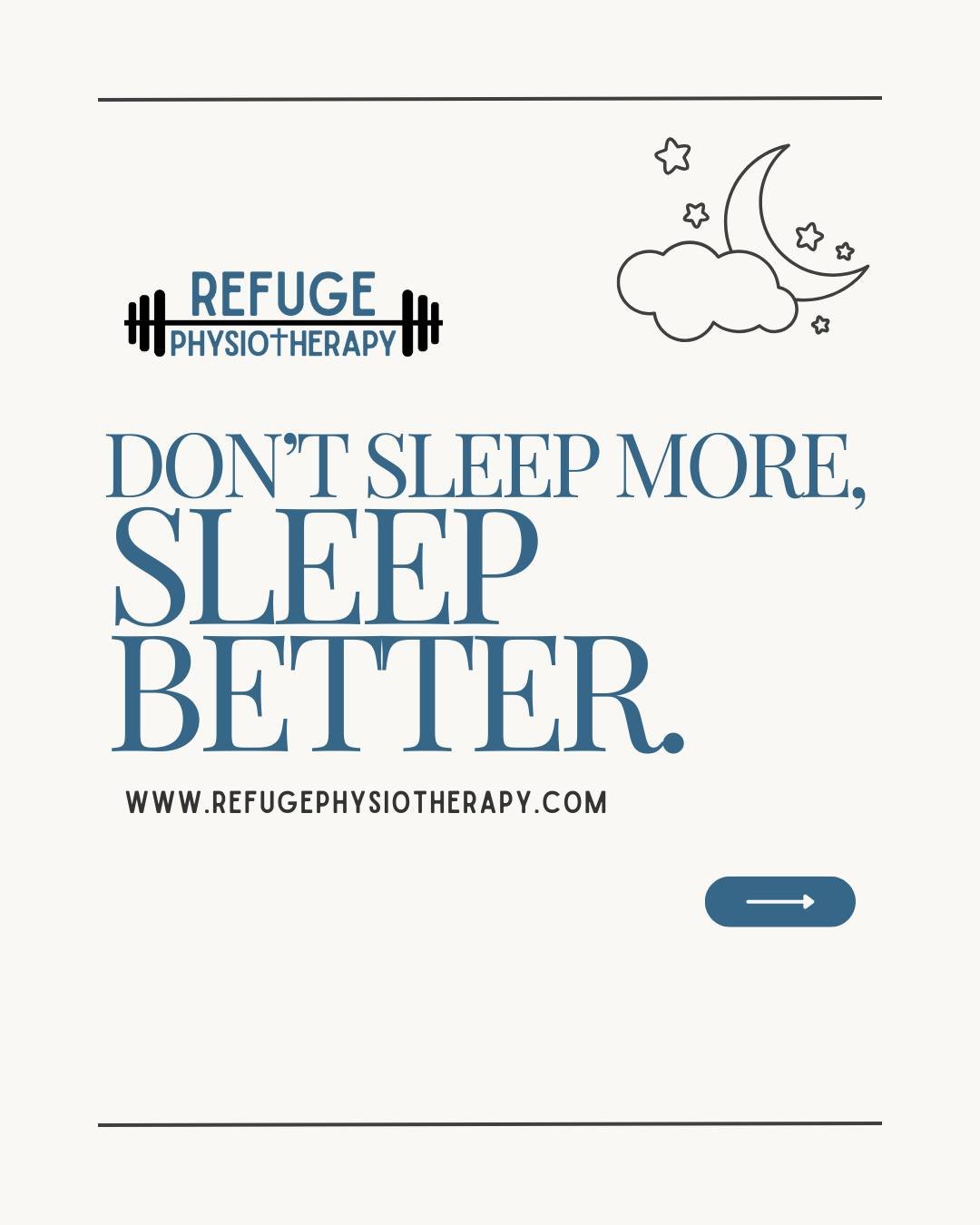 You don't need to sleep more... you need to sleep BETTER! 
Swipe through for simple changes that'll transform your sleep game!

#Physiotherapy #PhysicalTherapy #SleepTips #BetterSleep #Recovery #WindsorColorado #NorthernColorado