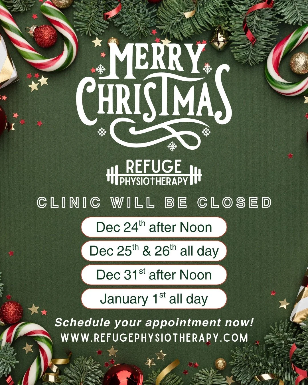 We're Taking a Cookie Break! 🍪
We all need some time to rest, recover, and eat way too many Christmas cookies!

We'll be CLOSED:
🎅 December 24th - after noon
🎄 December 25th &amp; 26th - all day
🎉 December 31st - after noon
🥳 January 1st - all d