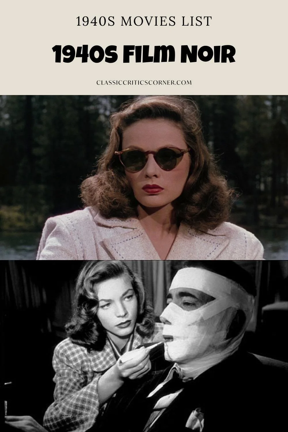 images of 1940s film noir movies with text overlay "1940s movies list 1940s film noir"