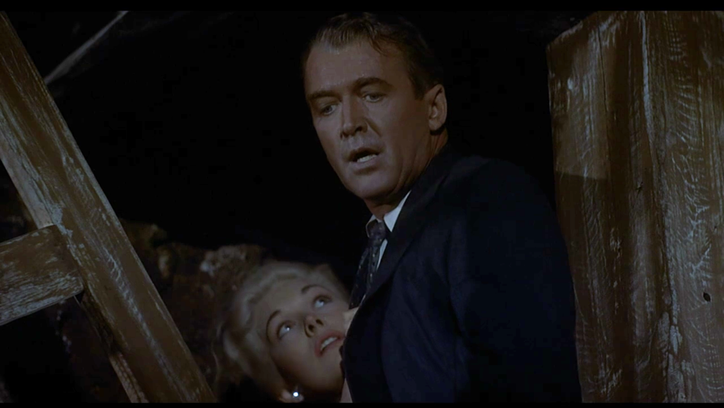 Johnny forces Judy to climb the tower with him, determined to have answers