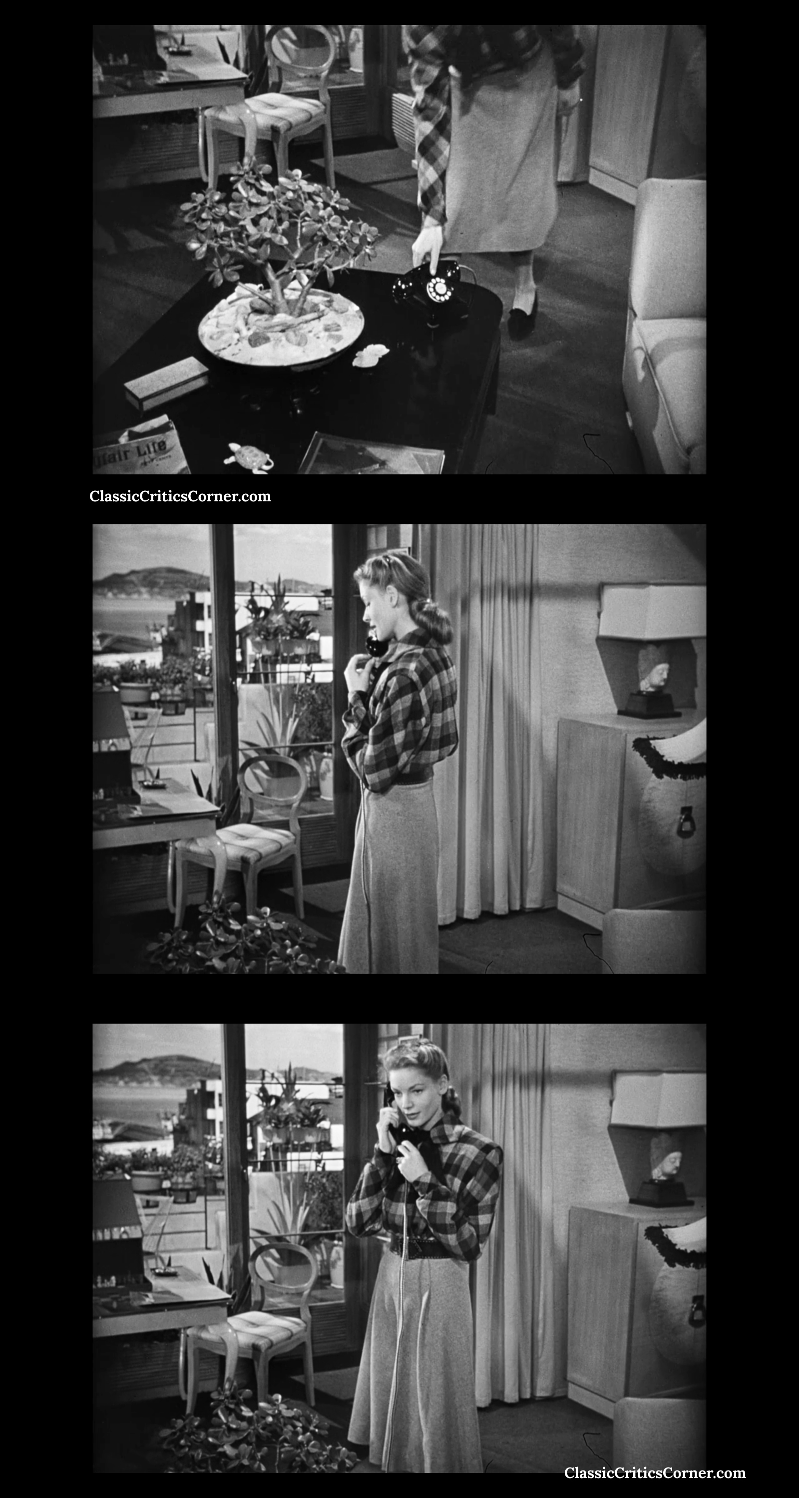 Here, Lauren Bacall has just brought back Humphrey Bogart is telling Bob (Bruce Bennet) that no, she doesn’t want to have dinner with him. Poor Bob.