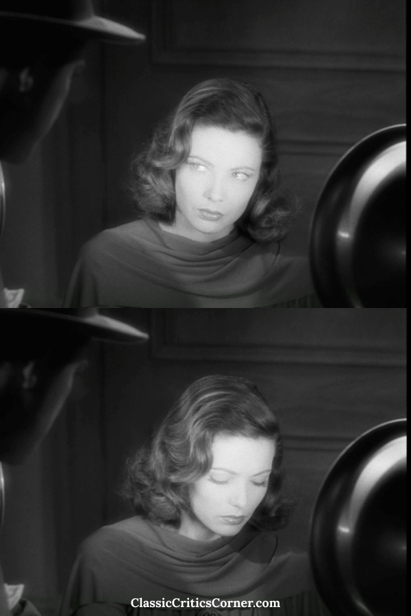 Gene Tierney being investigated in the Laura movie 1944