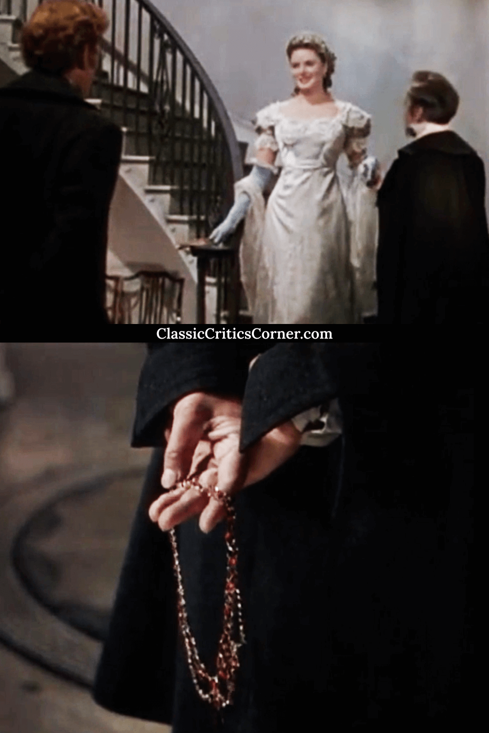 This dress that Lady Henrietta wears to the ball is closer to her typical Ingrid Bergman style