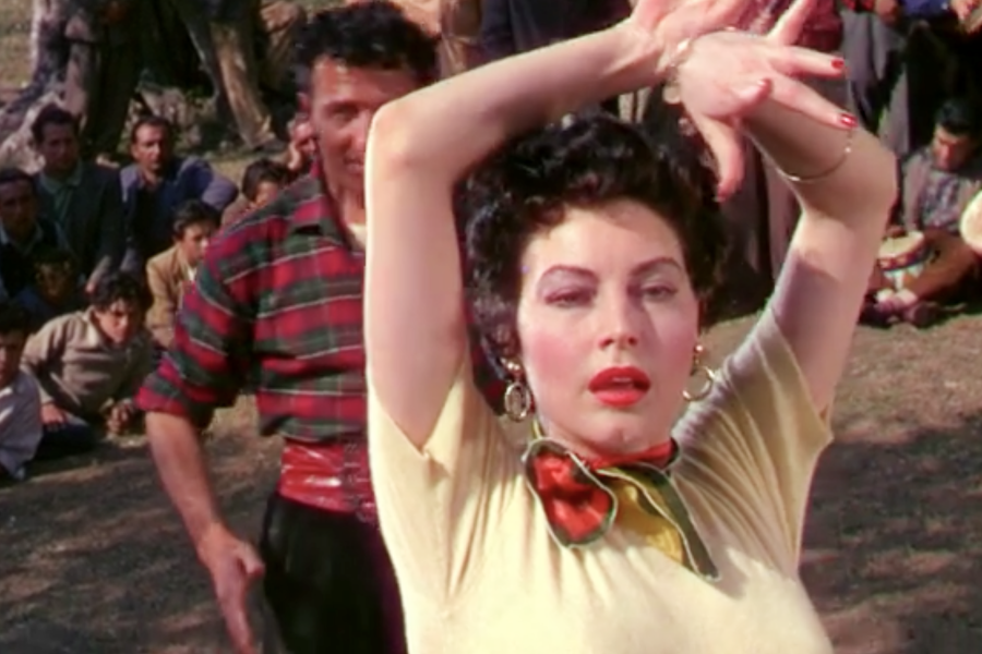 Maria (Ava Gardner) sees the Count watching her dance at the gypsy camp.