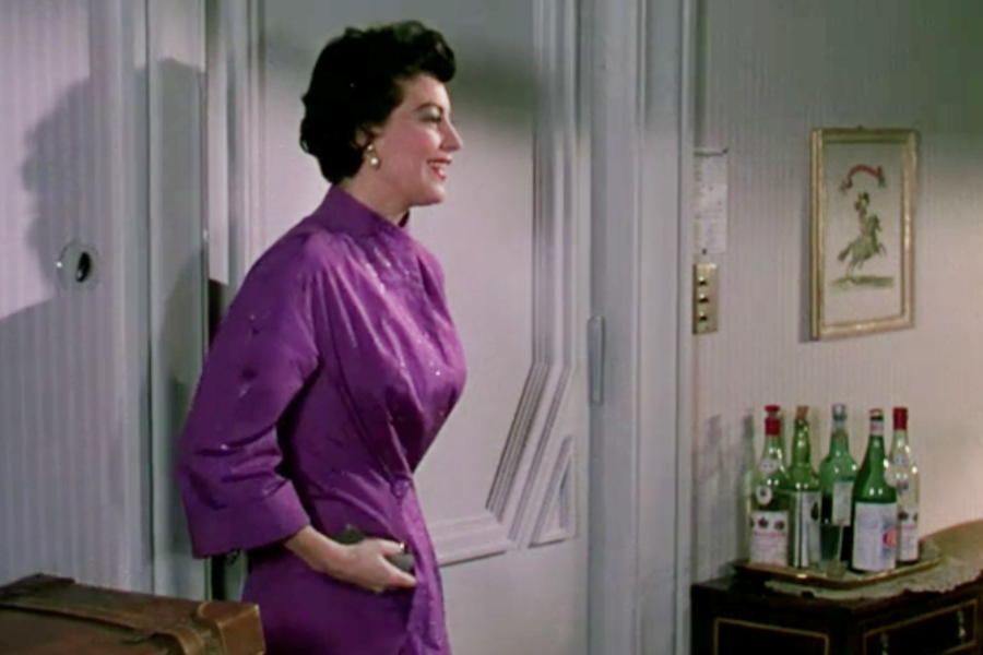 ava gardner style in the barefoot contessa her purple coat