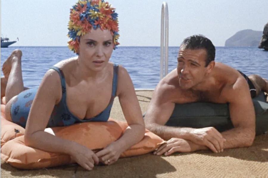 Image of Gina Lollobrigida wearing a 1960s swimsuit in 'Woman of Straw'