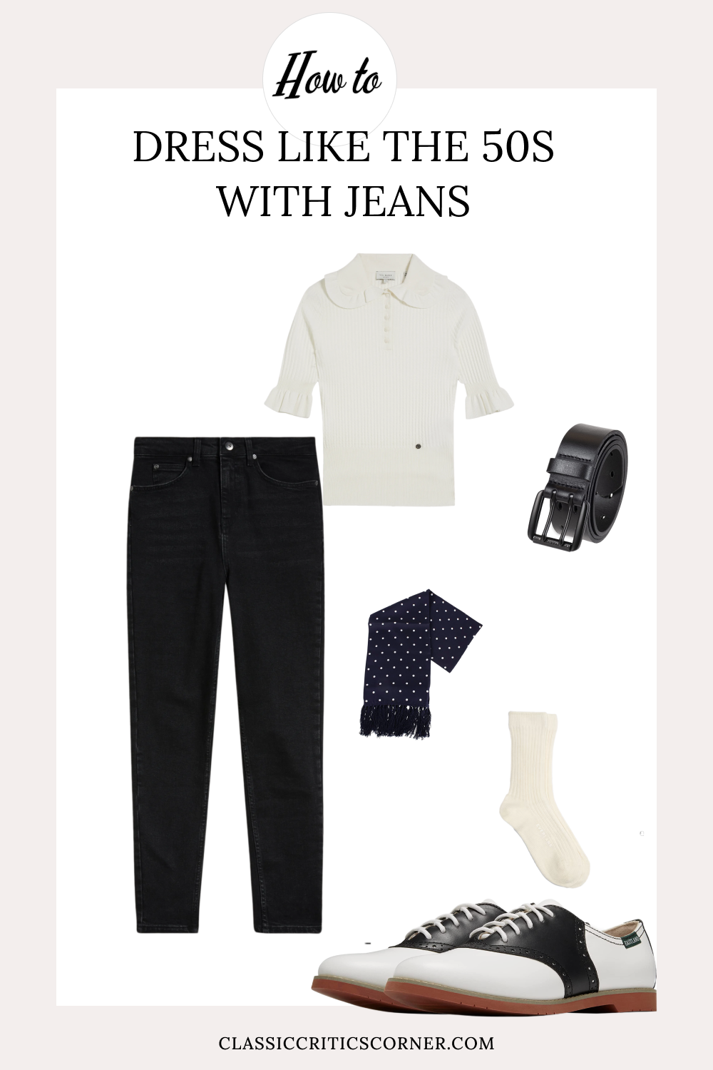 1950s Fashion Rolled Up Jeans