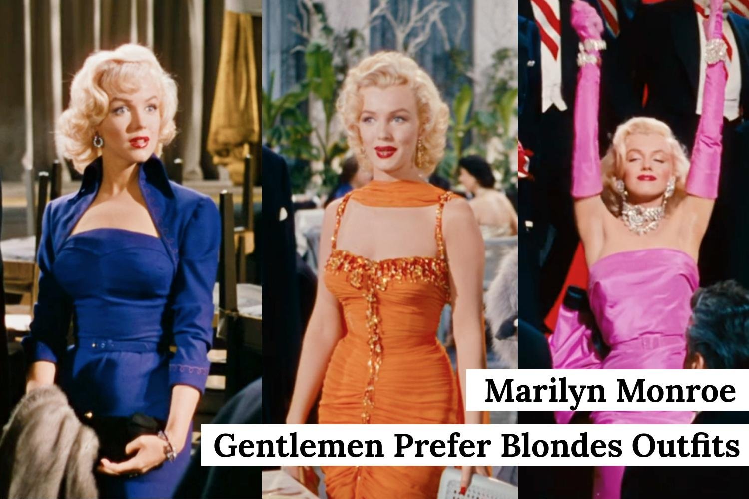 Marilyn Monroe Gentlemen Prefer Blondes Outfits - All her Gorgeous Glam Dresses — Classic Critics Corner