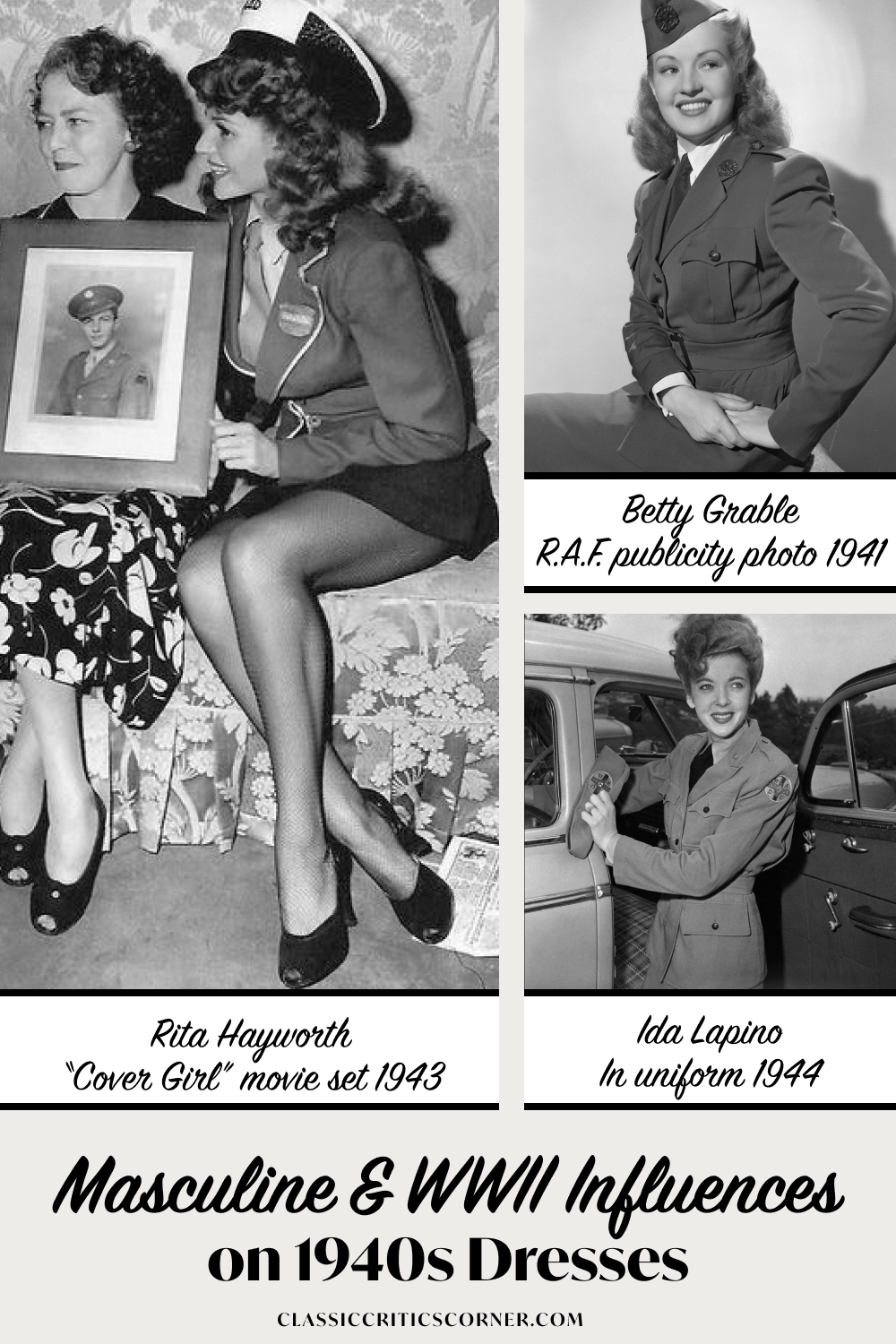 examples of women wearing 1940s dresses