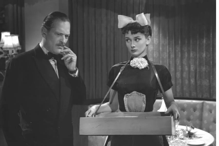 Images from the Audrey Hepburn movie "Laughter in Paradise"