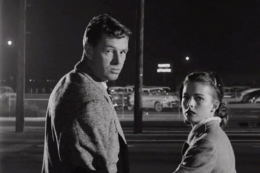 still from the 1950s film noir "the killing"
