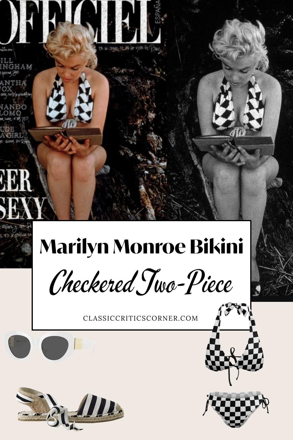 old hollywood glamour photo of marilyn monroe in a bikini