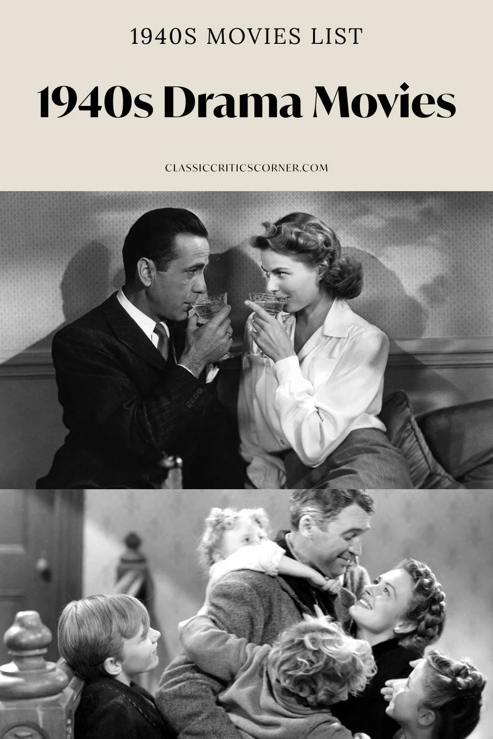 images from 1940s drama movies with text overlay "1940s movies list 1940s drama movies"