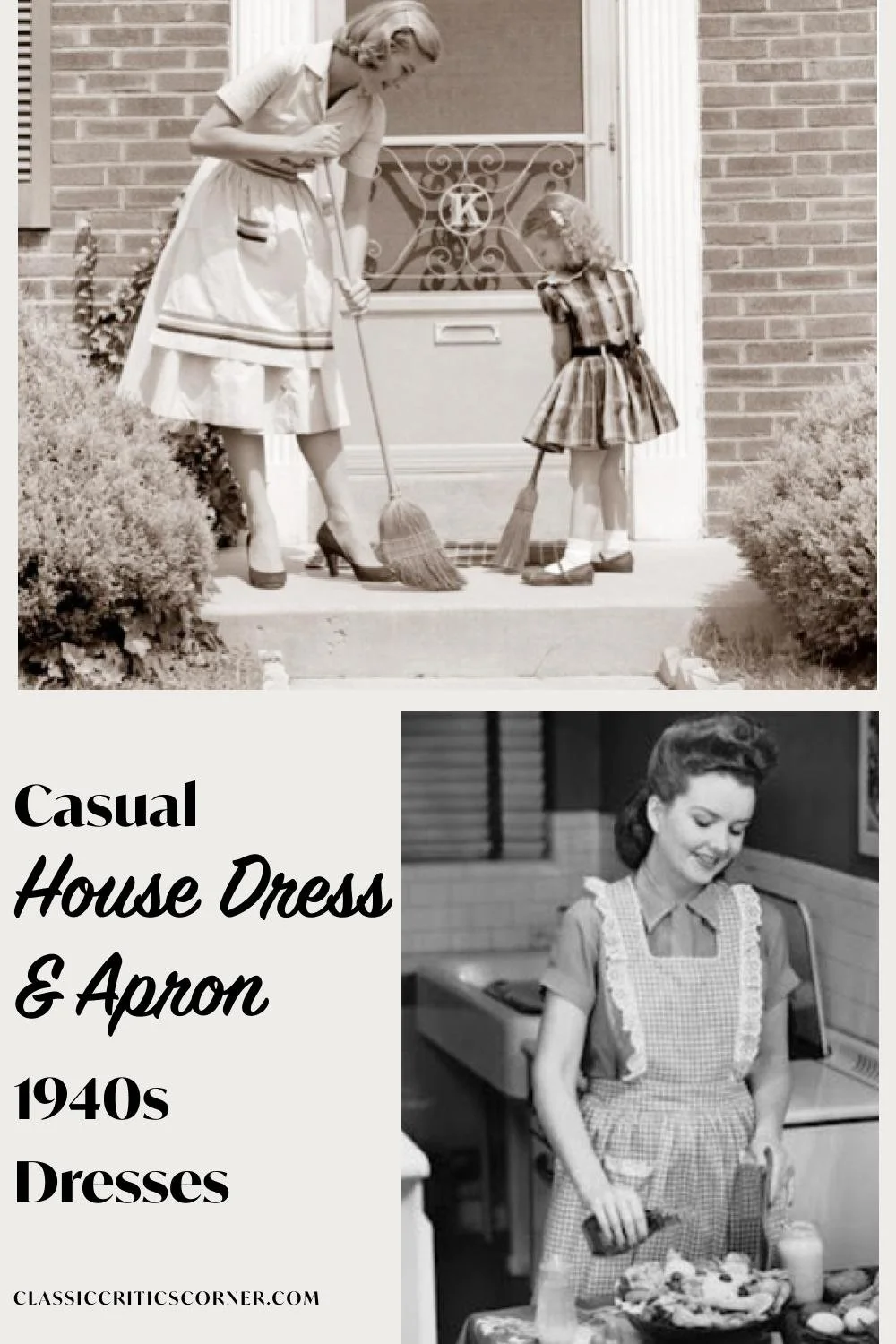 1940s shirt dress and apron