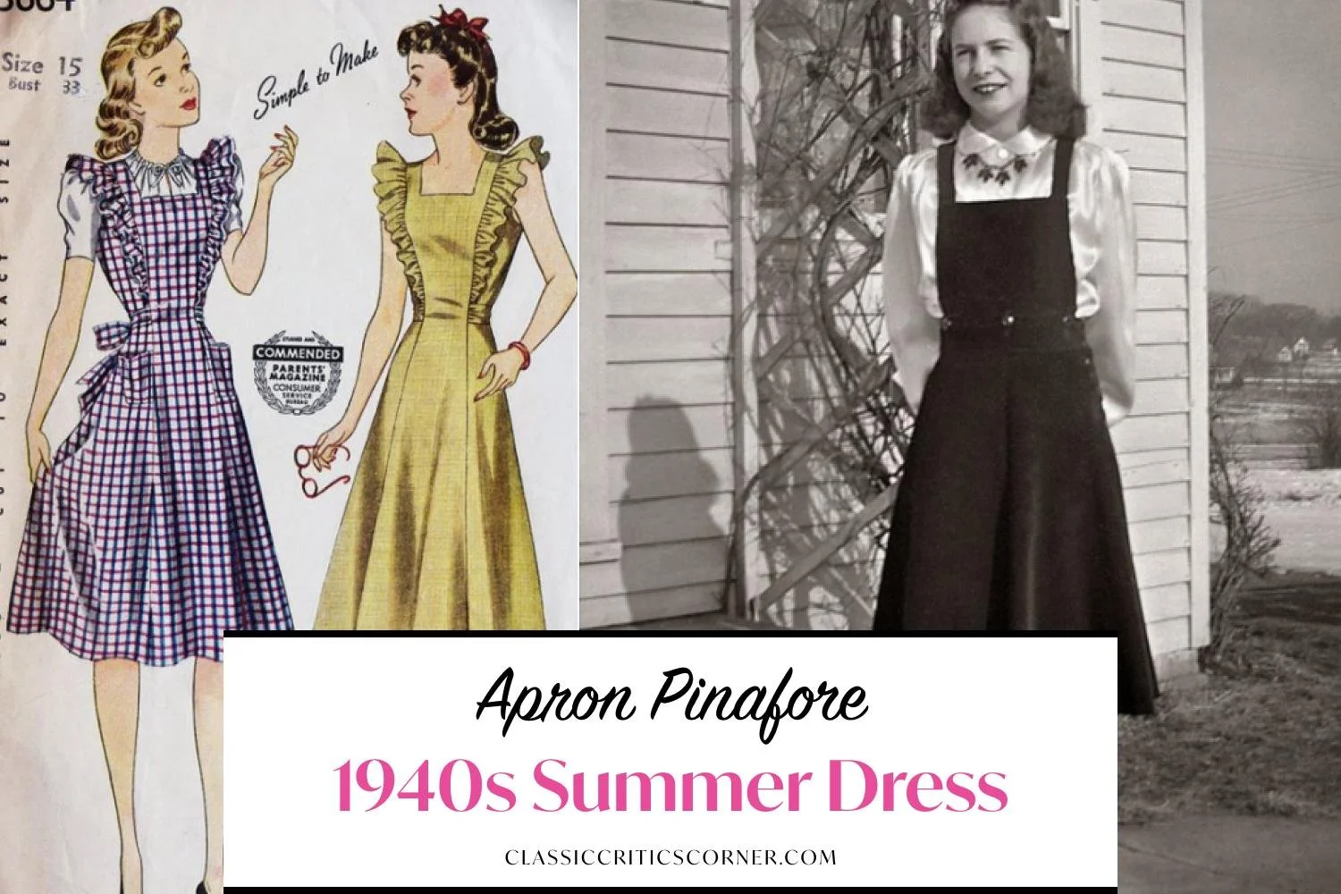 1940s apron pinafore dress