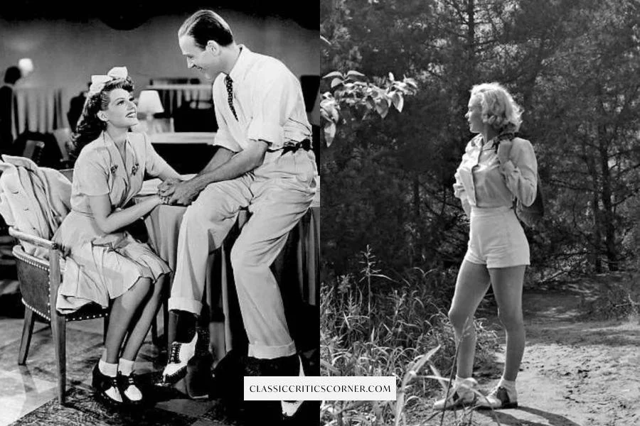 Images of Rita Hayworth and Marilyn Monroe wearing saddle shoes
