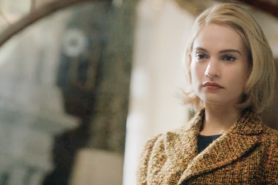vintage 1930s suit worn by Lily James in Rebecca