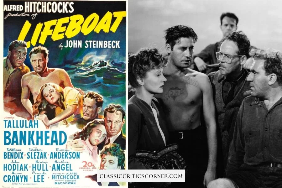Images from Alfred Hitchcocks movie "Lifeboat"