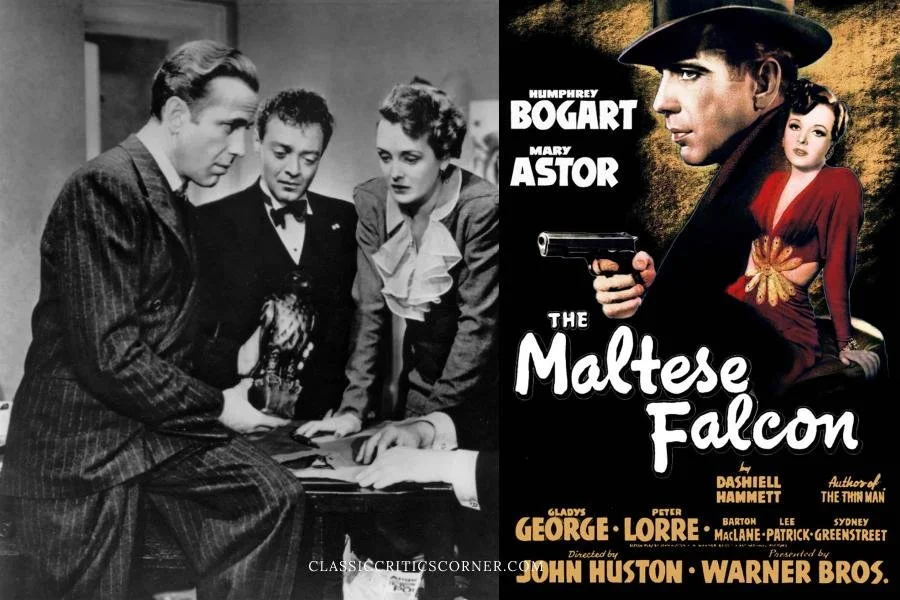 images from 1940s film noir "the maltese falcon"