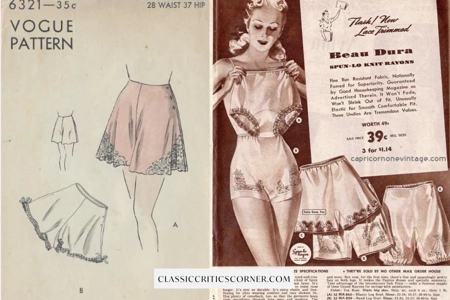 images of 1940s underwear ads