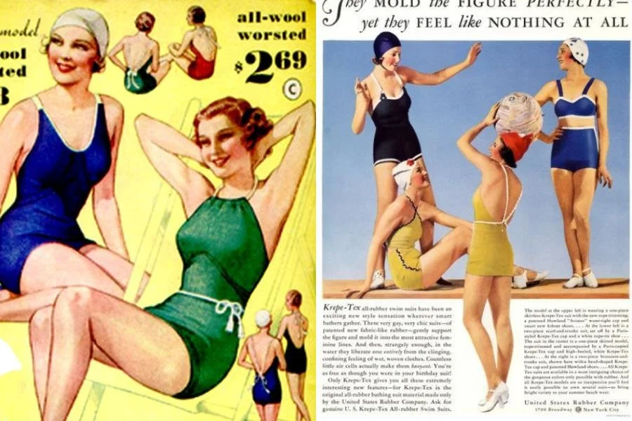 images of 1930s swimsuits in catalogs