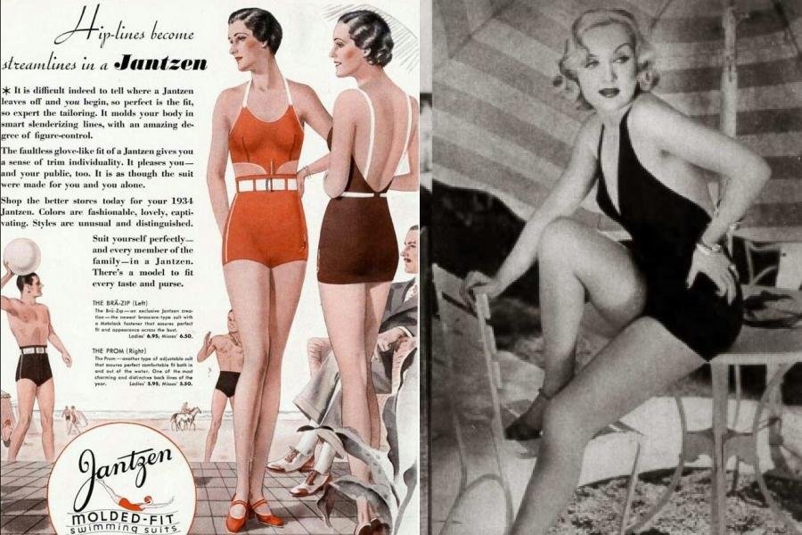 images of women wearing 1930s swimsuits