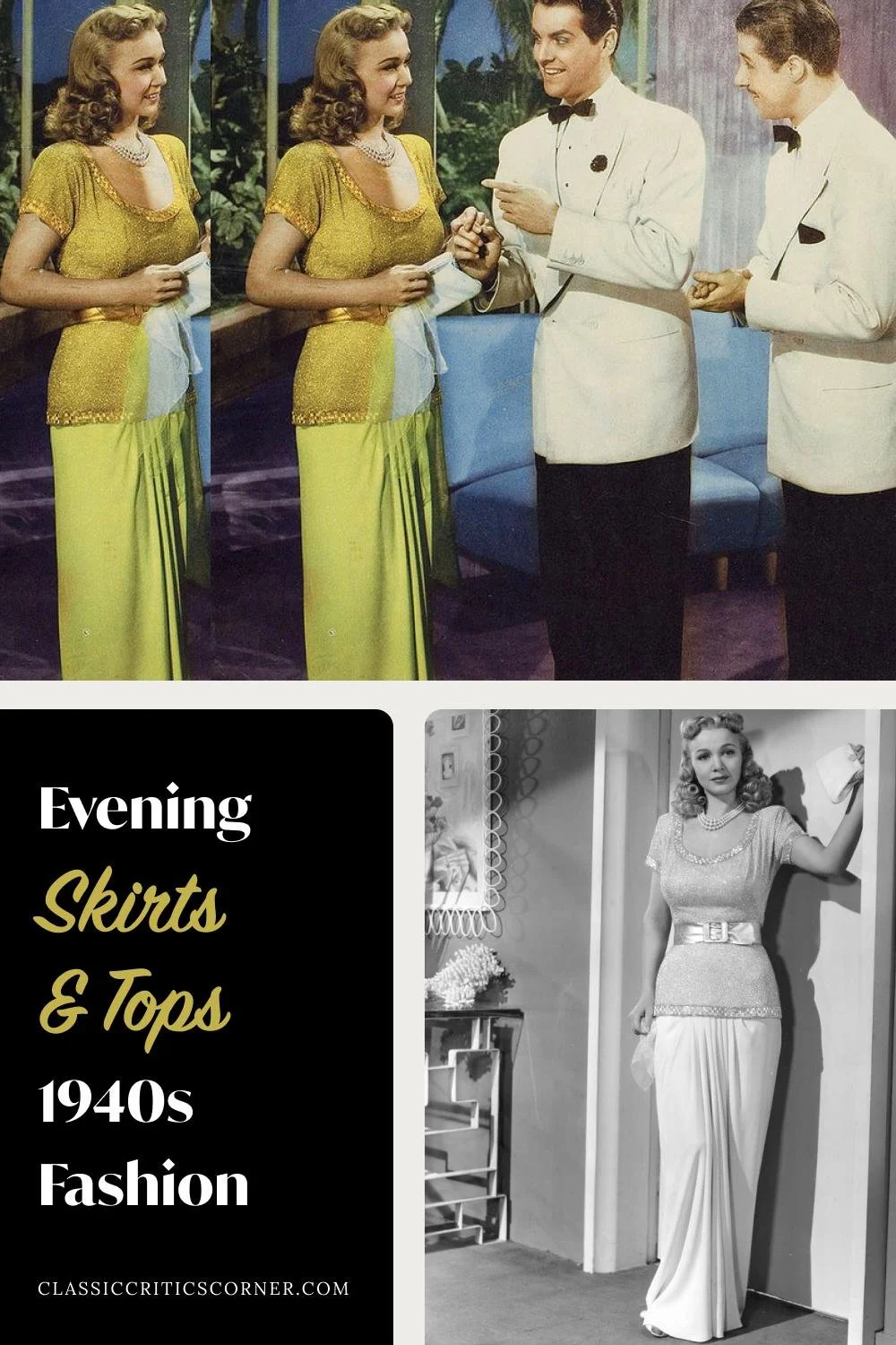 1940s dresses formal evening top and bottom